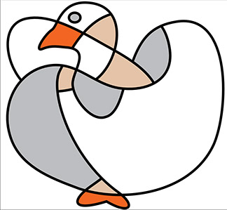 Bird with implied line segments